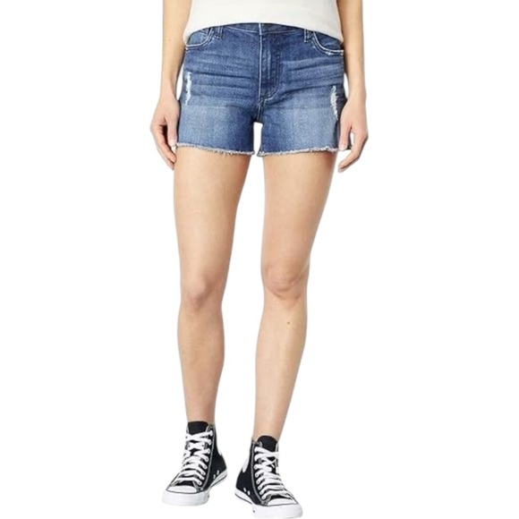 Kut From The Kloth Gidget Fray Cut Off Distressed Denim Shorts - Picture 1 of 6